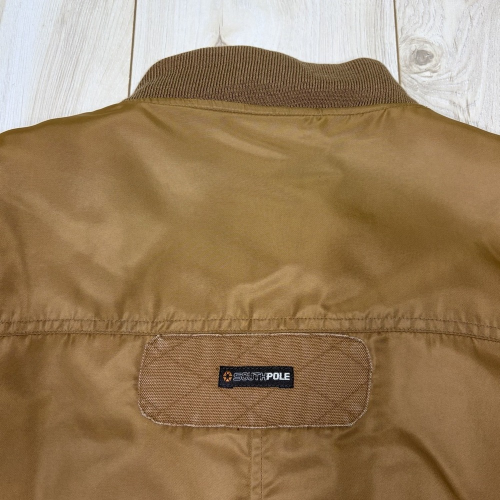 Vintage Southpole Y2K Puffer Carpenter Hybrid Jacket Mens XL Brown Water Repel - Picture 14 of 15
